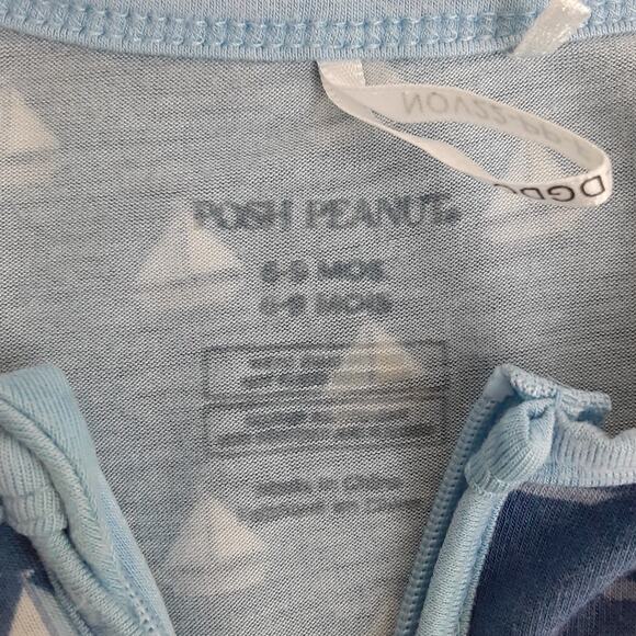 Posh Peanut Bamboo Sleeper Baby 6-9mo Blue Sailboat Footed/Footless Full Zip - Picture 5 of 5